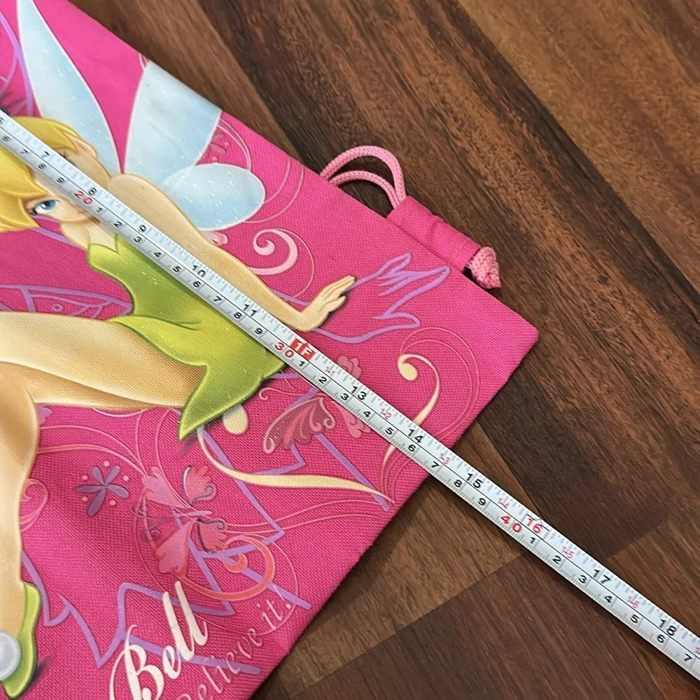 NWOT Tinkerbell Drawstring Bag Pink 10 x 14” - Picture 5 of 5